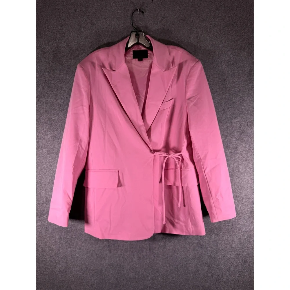 Zara Blazer Women XS/S Drawstring Tie‎ Waist Oversized Business Academia Preppy - Picture 3 of 12